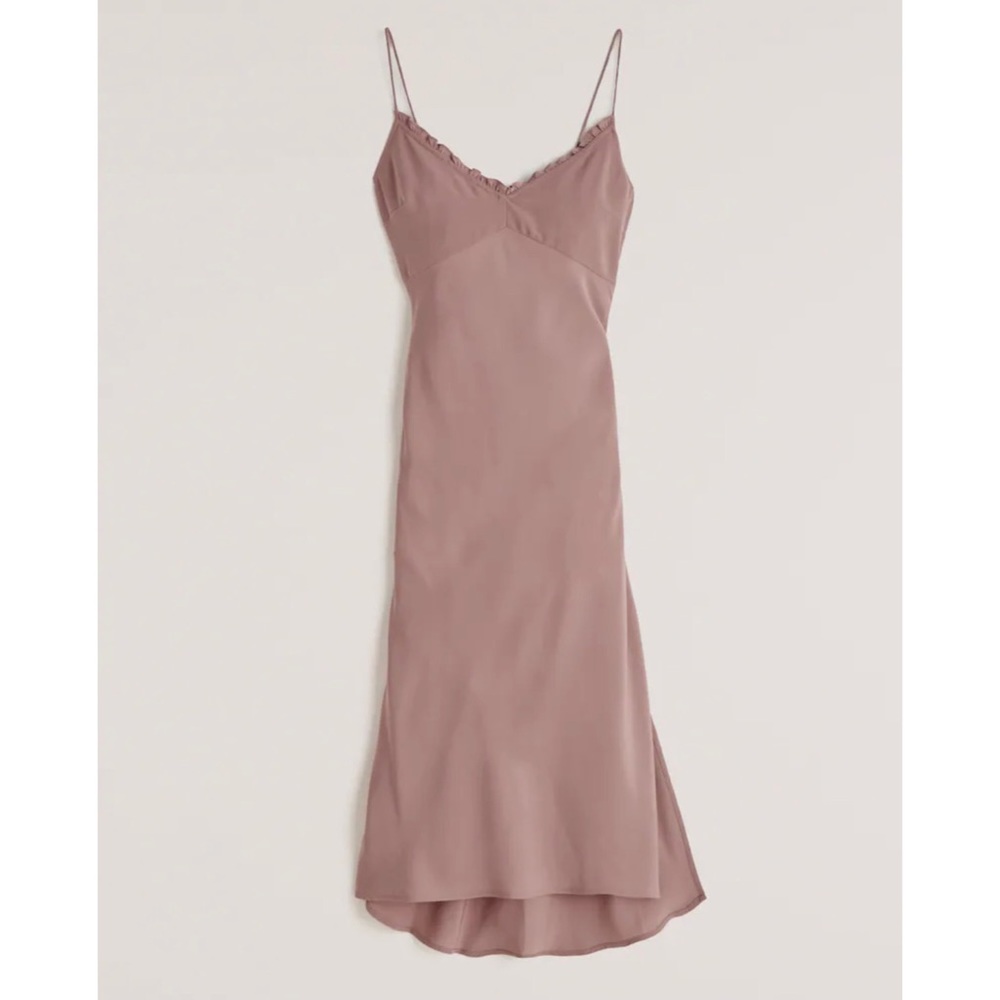 Faux silk slip midi dress